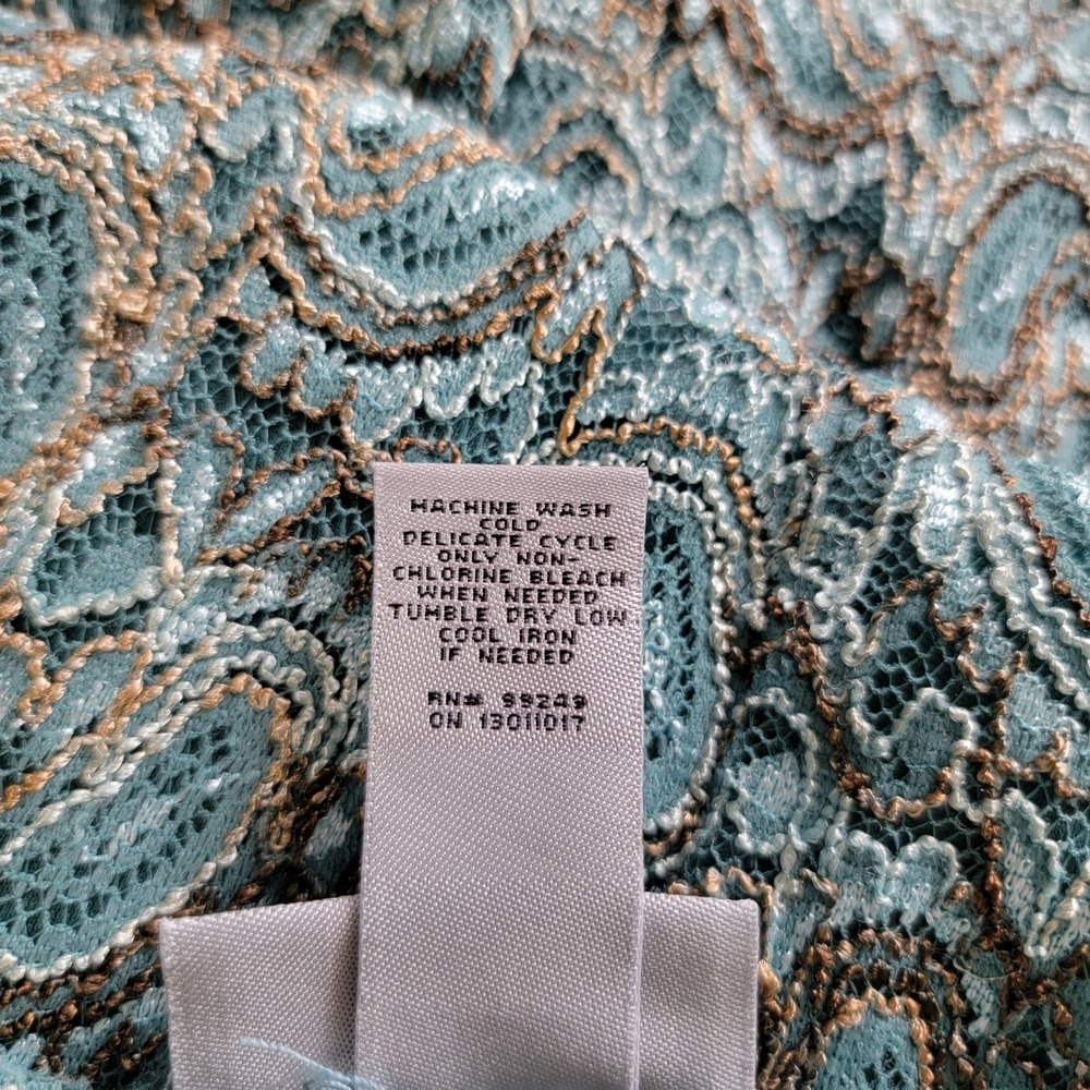Maggie Barnes for‎ Catherines 5X Turquoise Paisley Lace Overlay Tunic Top - Picture 6 of 7